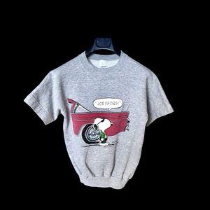 1958 Schulz Joe Fifties Snoopy Crewneck Sweatshirt Sm/Med Grey Distressed Artex